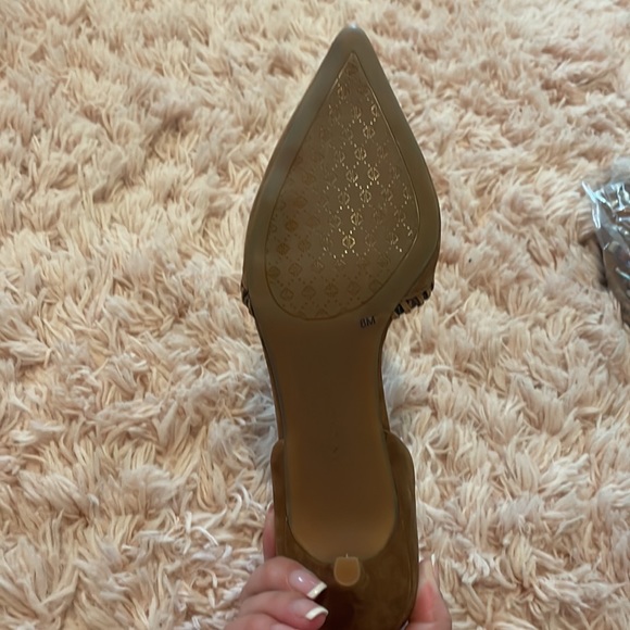 Antonio Melani Vivica Brown Bead Studded Suede Heels - Picture 7 of 8